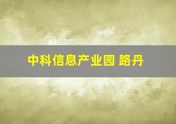 中科信息产业园 路丹